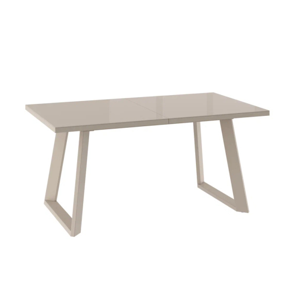 Стол LOFT LUX-160, раздвижной со стеклом 160(205)х90, КАПУЧИНО/КАПУЧИНО